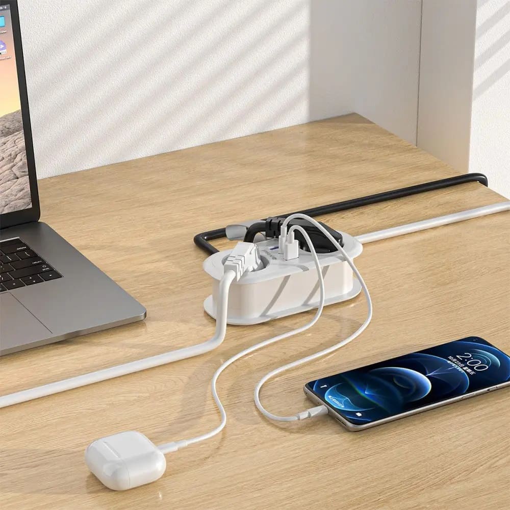 Сетевой фильтр Proove Supercoil 20W (2xAC + Type-C + 2xSB) 1.5m (white) (PSPS25002102) - фото 2 Сетевой фильтр Proove Supercoil 20W (2xAC + Type-C + 2xSB) 1.5m (white) (PSPS25002102) - фото 2