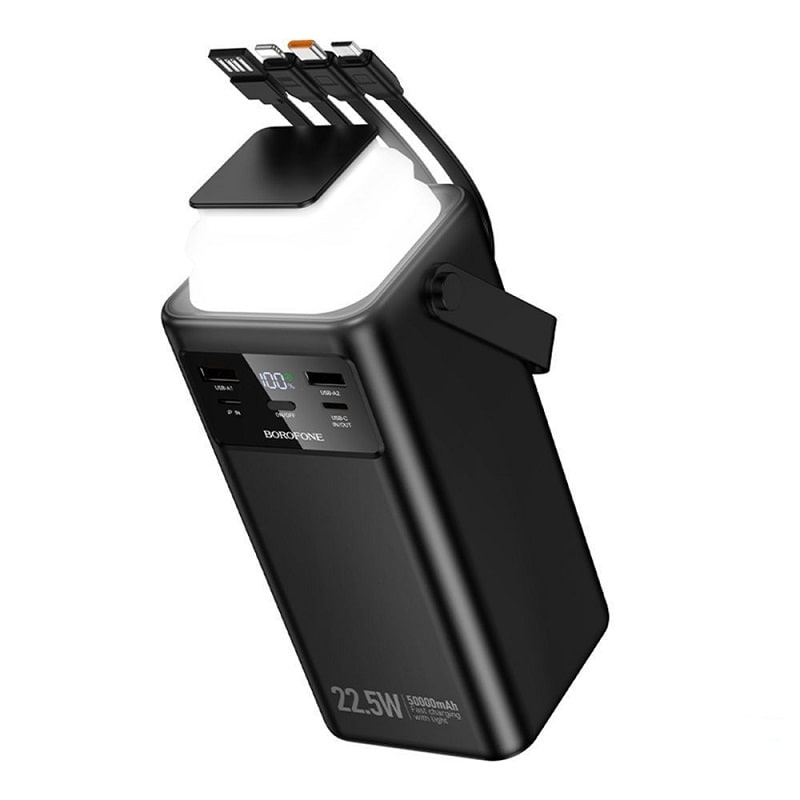 Внешний аккумулятор (павербанк) Borofone BJ65A High 22.5W+PD20W with cable 50000 mAh (Black)