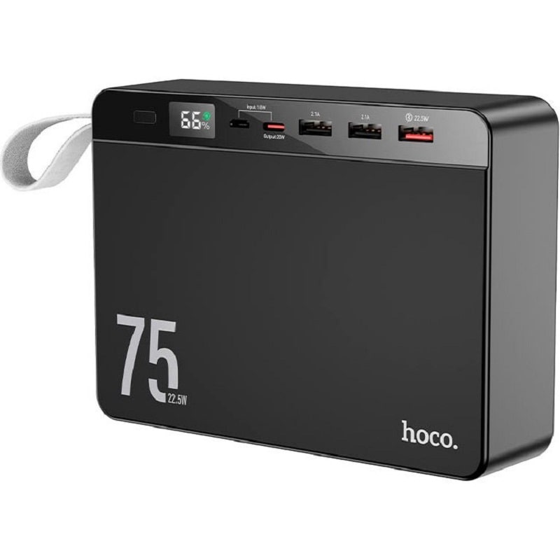 Внешний аккумулятор (павербанк) Hoco J94 Overlord 22.5W 75000 mAh (Черный)