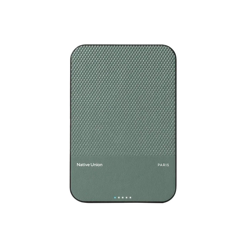 Внешний аккумулятор (павербанк) Native Union (Re) Classic Magnetic Power Bank Qi2 5 000mAh Slate Green (PB-5KMS-GRN-Q2)