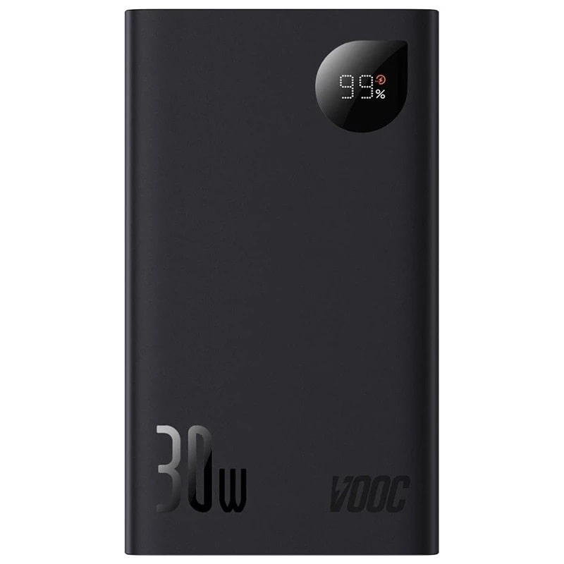 Внешний аккумулятор (павербанк) Baseus Adaman2 Digital Display Fast Charge Power Bank 20000mAh 30W (VOOC Edition) Black (PPAD050101)