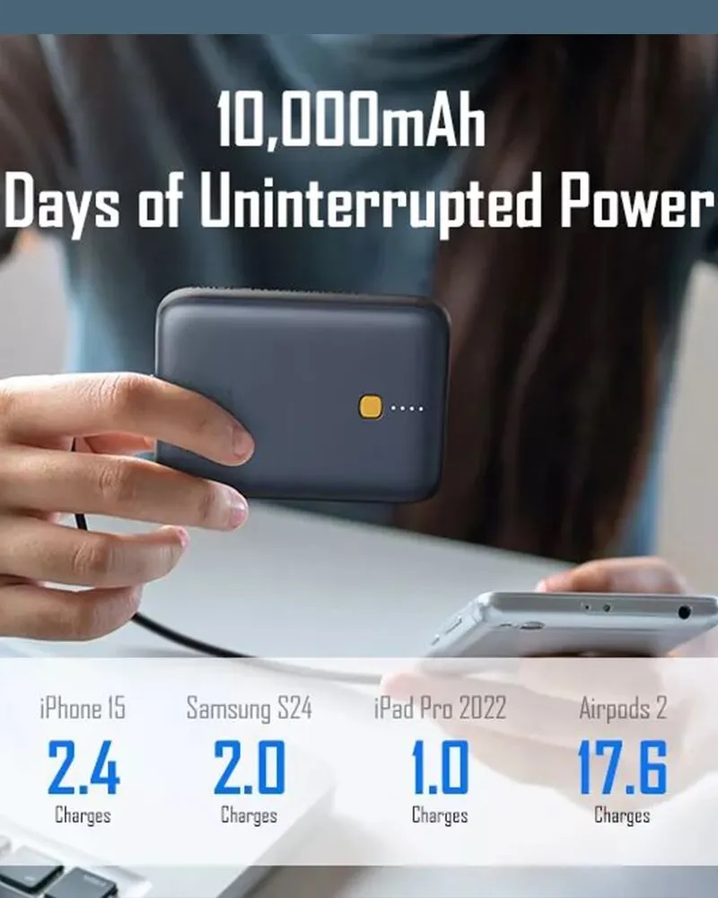 Зовнішній акумулятор (павербанк) Voltme Hypercore 10K Pro Power Bank 10 000mAh Deep Blue (B3025) - фото 2 Зовнішній акумулятор (павербанк) Voltme Hypercore 10K Pro Power Bank 10 000mAh Deep Blue (B3025) - фото 2
