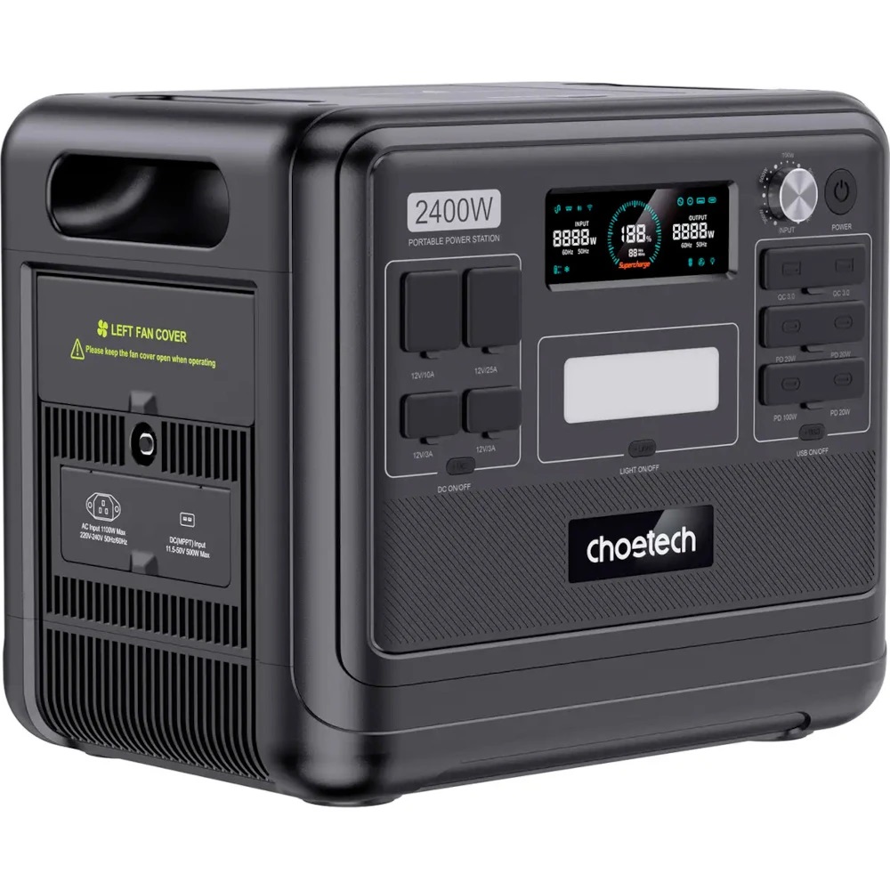 Зарядная станция Choetech BS008-BQB 2400W 2048Wh (BS008-BQB) - фото 1