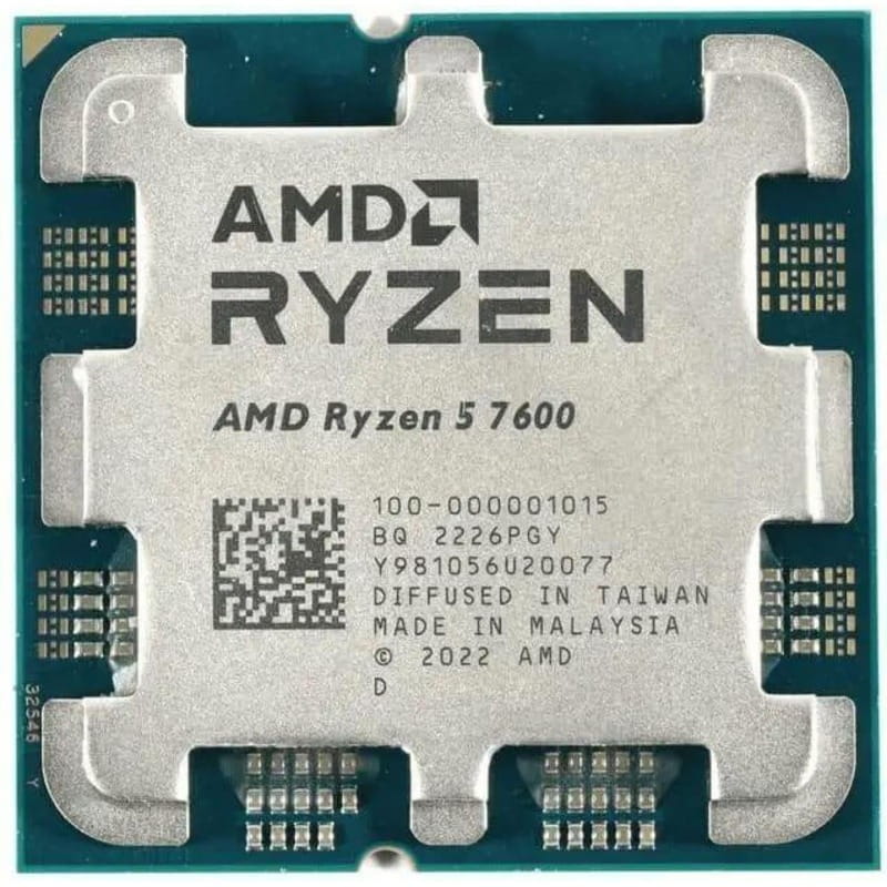 Процесор AMD Ryzen 5 7600 (6C/12T, 4.7-5.1GHz,32MB,65W,AM5) tray (100-000001015)