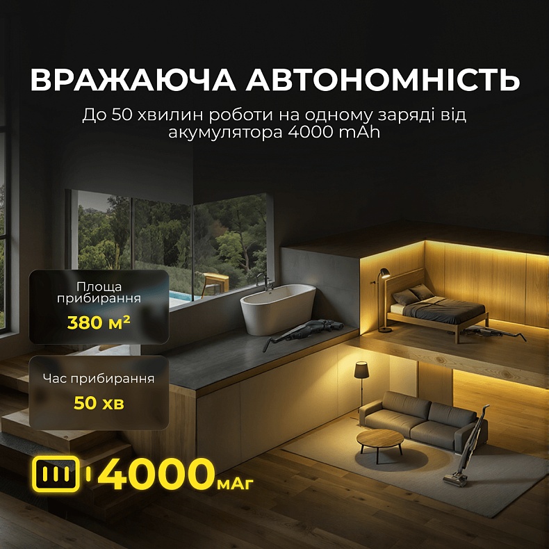 Моющий вертикальный пылесос Deerma VX100 Ultra S (DEM-VX100ULTRAS) - фото 6 Моющий вертикальный пылесос Deerma VX100 Ultra S (DEM-VX100ULTRAS) - фото 6