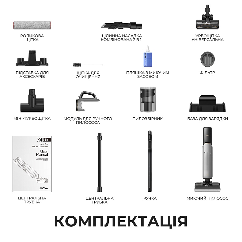 Моющий вертикальный пылесос Mova X4 Mix (HMV17A) - фото 1 Моющий вертикальный пылесос Mova X4 Mix (HMV17A) - фото 1