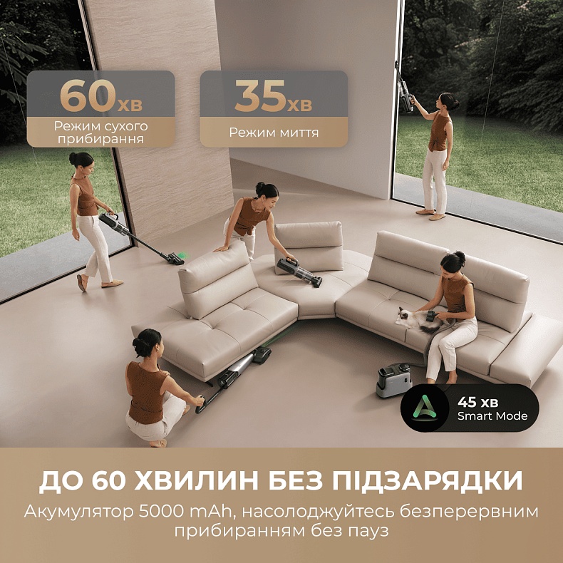 Моющий вертикальный пылесос Mova X4 Mix (HMV17A) - фото 4 Моющий вертикальный пылесос Mova X4 Mix (HMV17A) - фото 4