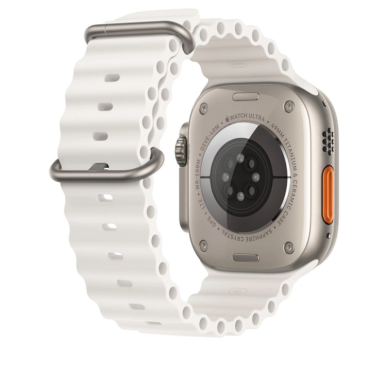 Ремінець Apple Ocean Band для Apple Watch 49mm - White (MQE93) - фото 1 Ремінець Apple Ocean Band для Apple Watch 49mm - White (MQE93) - фото 1