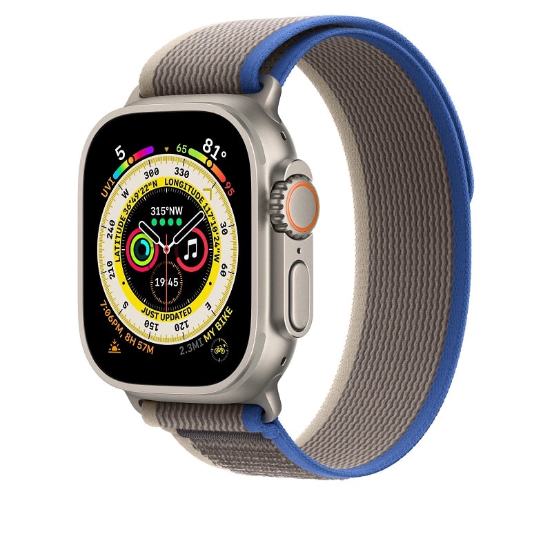 Ремінець Apple Trail Loop Band M/L для Apple Watch 49mm - Blue/Gray (MQEK3) - фото 2 Ремінець Apple Trail Loop Band M/L для Apple Watch 49mm - Blue/Gray (MQEK3) - фото 2