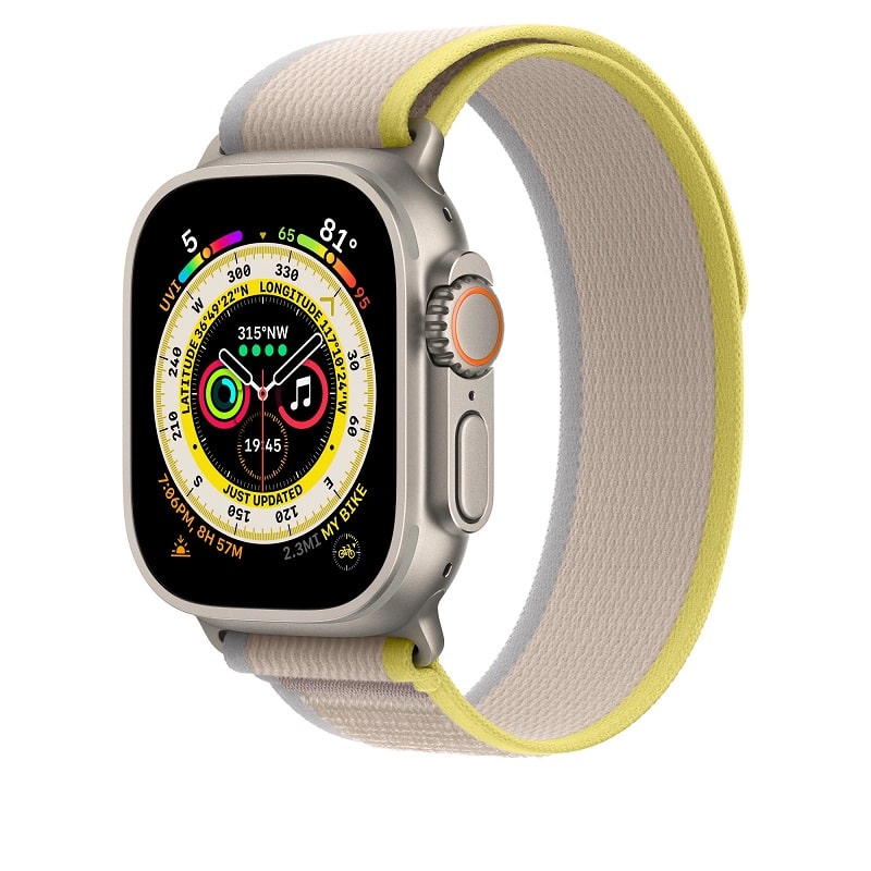 Ремінець Apple Trail Loop Band M/L для Apple Watch 49mm - Yellow/Beige (MQEH3) - фото 2