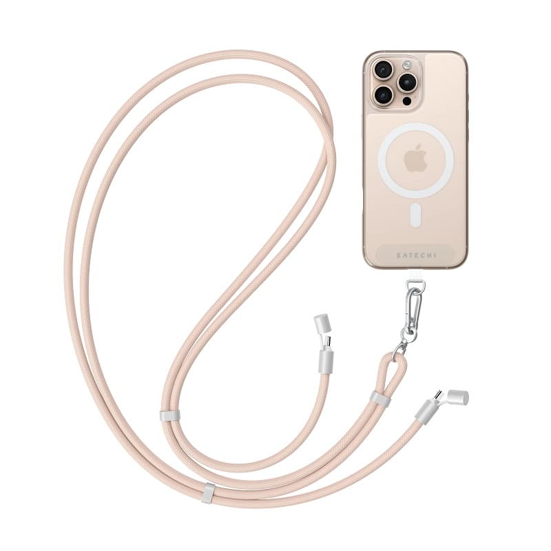 Ремешок-кабель Satechi OntheGo USB-C Lanyard 60W Cable Desert Rose (1.5 m) (ST-LOTGLR)
