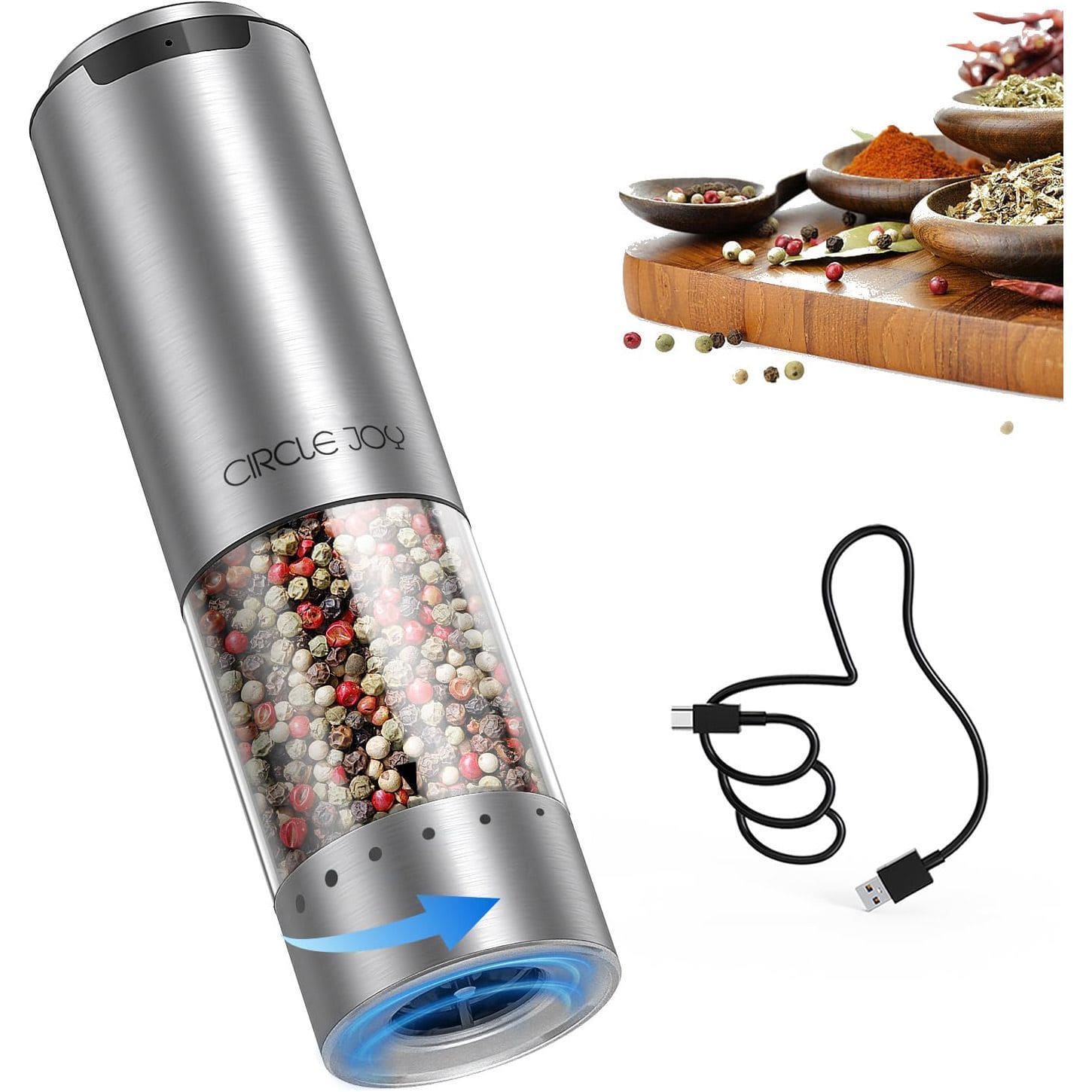 Электрическая мельница для соли и перца Circle Joy Electric Grinder Silver (CJ-EG12) - фото 1 Электрическая мельница для соли и перца Circle Joy Electric Grinder Silver (CJ-EG12) - фото 1