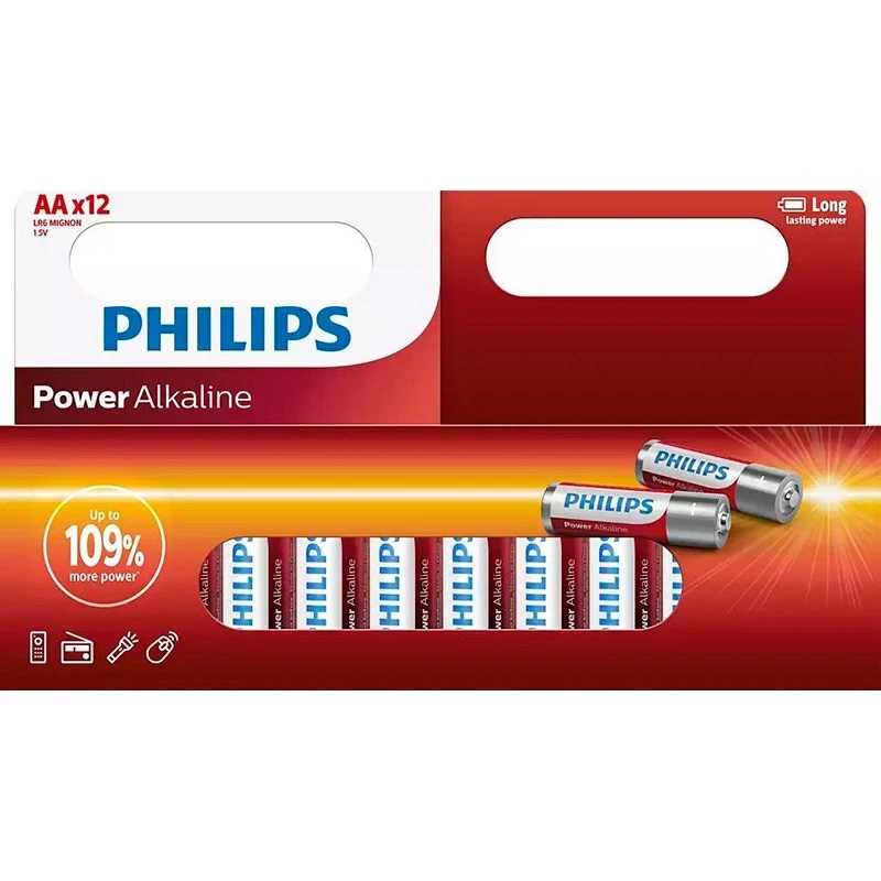 Батарейка Philips AA Power Alkaline 1.5V LR6 * 12 (LR6P12W/10)