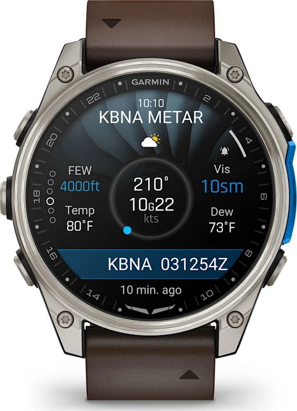 Смарт-годинник Garmin D2 Mach 2 47mm Titanium w. Oxford Brown Leather Band (010-02904-30/31) - фото 3 Смарт-годинник Garmin D2 Mach 2 47mm Titanium w. Oxford Brown Leather Band (010-02904-30/31) - фото 3