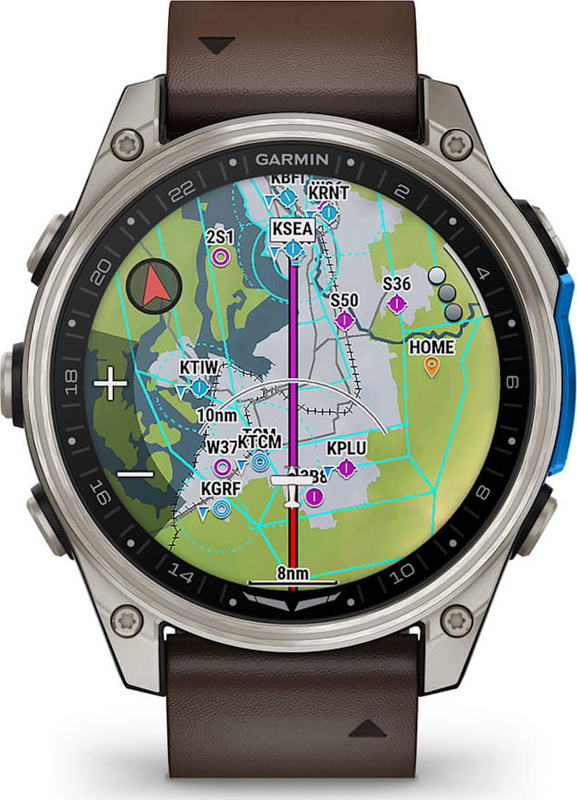 Смарт-годинник Garmin D2 Mach 2 47mm Titanium w. Oxford Brown Leather Band (010-02904-30/31) - фото 4 Смарт-годинник Garmin D2 Mach 2 47mm Titanium w. Oxford Brown Leather Band (010-02904-30/31) - фото 4