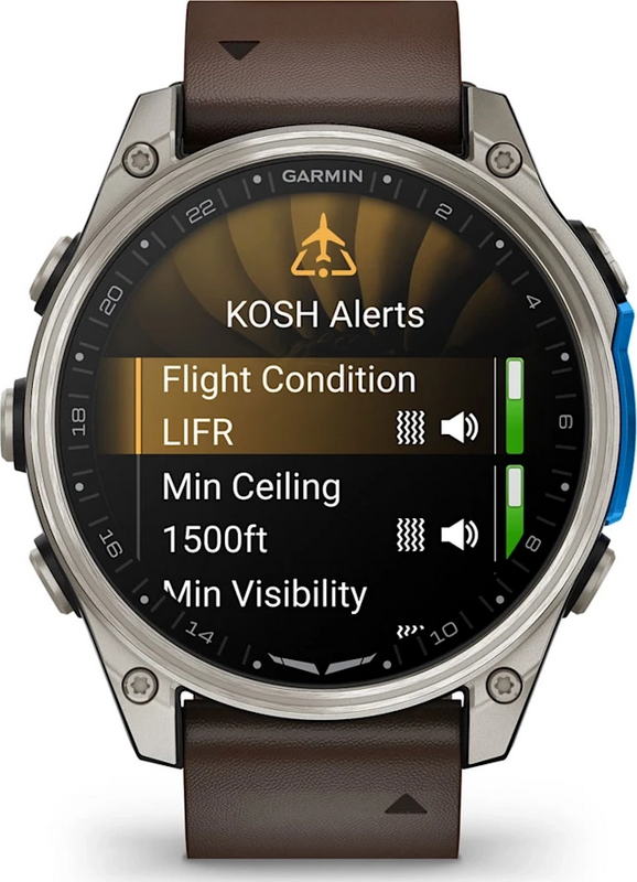 Смарт-годинник Garmin D2 Mach 2 47mm Titanium w. Oxford Brown Leather Band (010-02904-30/31) - фото 5 Смарт-годинник Garmin D2 Mach 2 47mm Titanium w. Oxford Brown Leather Band (010-02904-30/31) - фото 5