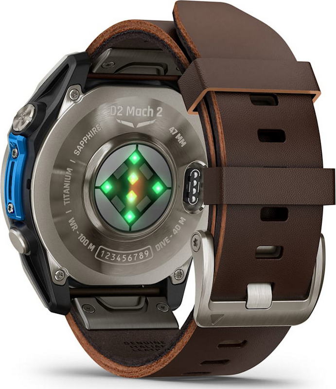Смарт-годинник Garmin D2 Mach 2 47mm Titanium w. Oxford Brown Leather Band (010-02904-30/31) - фото 12 Смарт-годинник Garmin D2 Mach 2 47mm Titanium w. Oxford Brown Leather Band (010-02904-30/31) - фото 12
