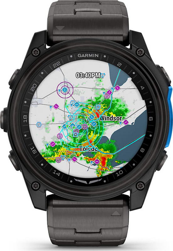 Смарт-годинник Garmin D2 Mach 2 51mm Carbon Gray DLC Titanium w. Vented Titanium Bracelet (010-02905-30/31) - фото 1