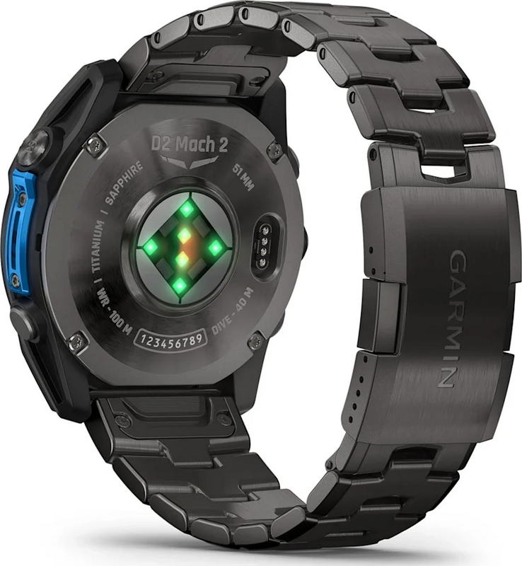Смарт-годинник Garmin D2 Mach 2 51mm Carbon Gray DLC Titanium w. Vented Titanium Bracelet (010-02905-30/31) - фото 5