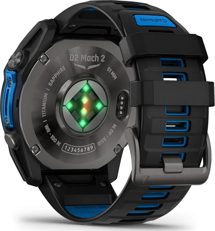 Смарт-годинник Garmin D2 Mach 2 51mm Carbon Gray DLC Titanium w. Vented Titanium Bracelet (010-02905-30/31) - фото 6