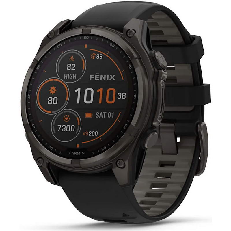 Смарт-часы Garmin Fenix 8 47mm Solar Sapphire Carbon Gray DLC Titanium w. Black/Pebble Gray S. Band (010-02906-10/11)
