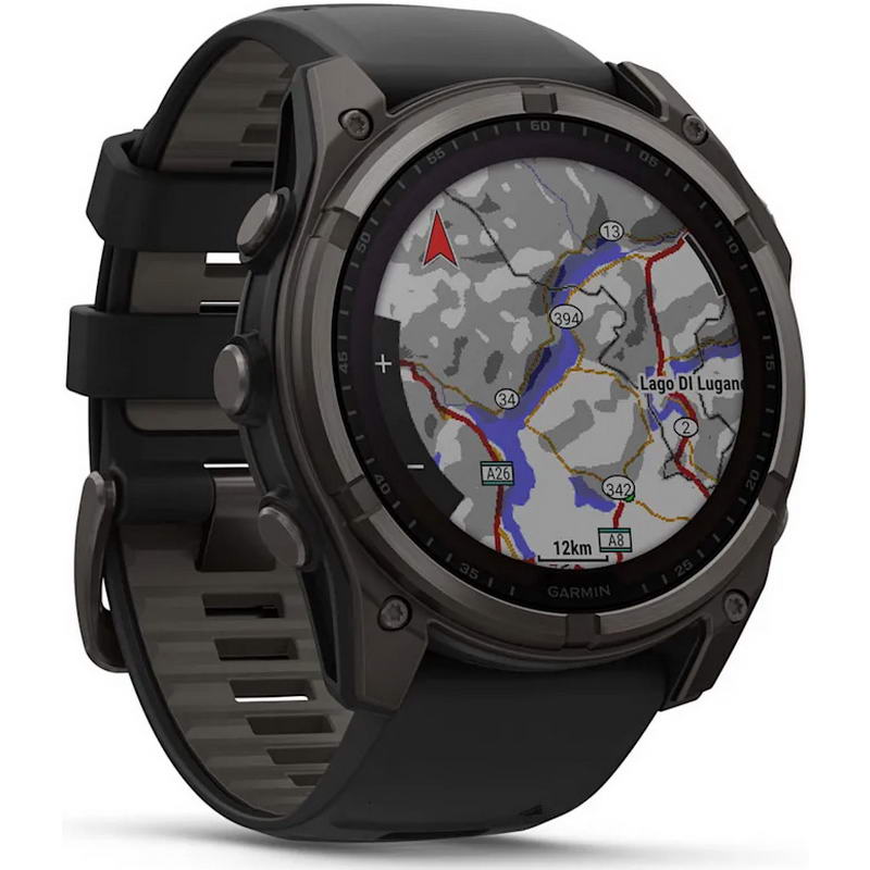 Смарт-годинник Garmin Fenix 8 51mm Solar Sapphire Carbon Gray DLC Titanium w. Black/Pebble Gray S. Band (010-02907-10/11) - фото 2 Смарт-годинник Garmin Fenix 8 51mm Solar Sapphire Carbon Gray DLC Titanium w. Black/Pebble Gray S. Band (010-02907-10/11) - фото 2