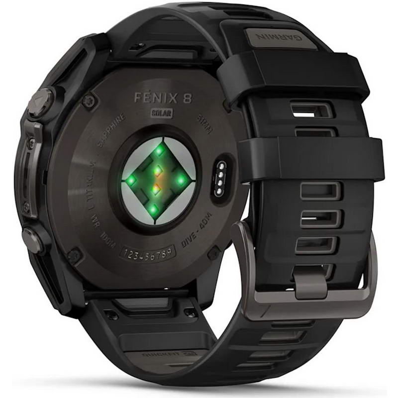 Смарт-годинник Garmin Fenix 8 51mm Solar Sapphire Carbon Gray DLC Titanium w. Black/Pebble Gray S. Band (010-02907-10/11) - фото 4 Смарт-годинник Garmin Fenix 8 51mm Solar Sapphire Carbon Gray DLC Titanium w. Black/Pebble Gray S. Band (010-02907-10/11) - фото 4