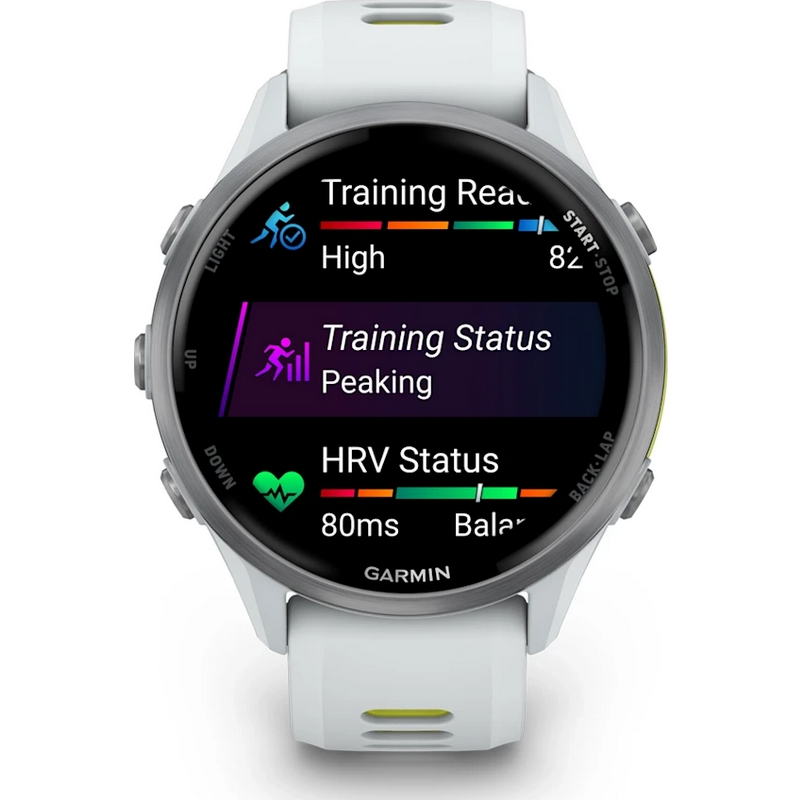 Смарт-годинник Garmin Forerunner 970 Titanium w. Whitestone Case and Whitestone/T. Amp Yellow Band (010-02969-11) - фото 4 Смарт-годинник Garmin Forerunner 970 Titanium w. Whitestone Case and Whitestone/T. Amp Yellow Band (010-02969-11) - фото 4