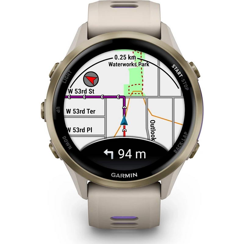 Смарт-годинник Garmin Forerunner 970 Soft Gold Titanium with French Grey Case and French Grey/Translucent Indigo Band (010-02969-12) - фото 1