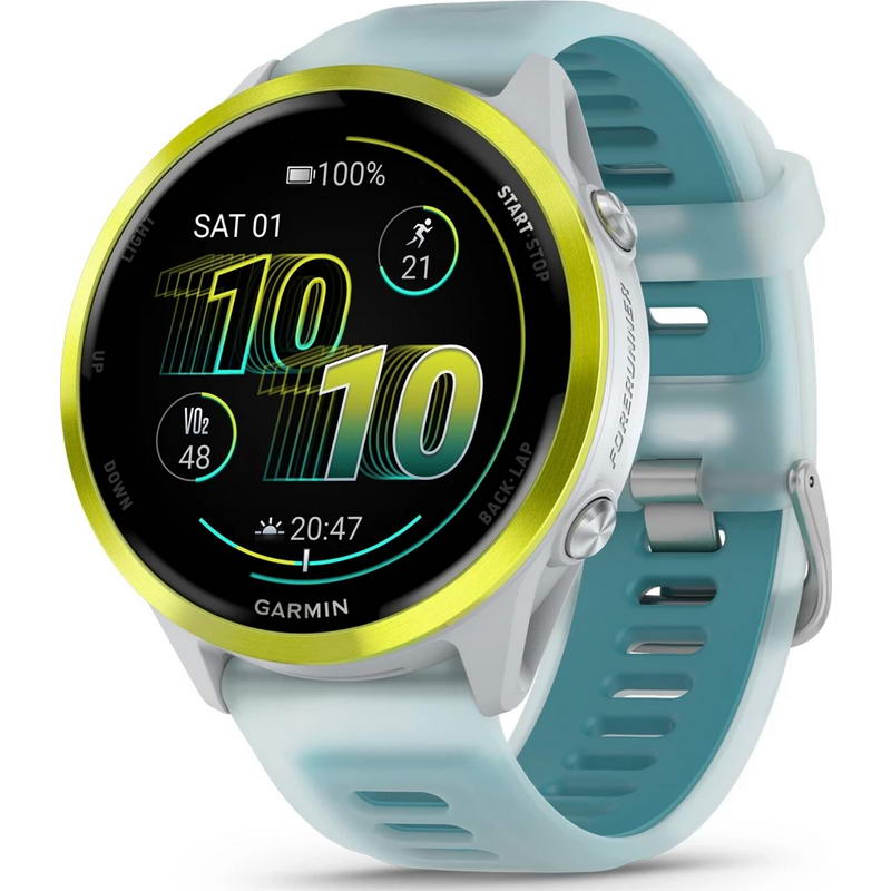 Смарт-часы Garmin Forerunner 570 47mm Amp Yellow Aluminum w. Translucent Whitestone/Turquoise Band (010-02971-01)