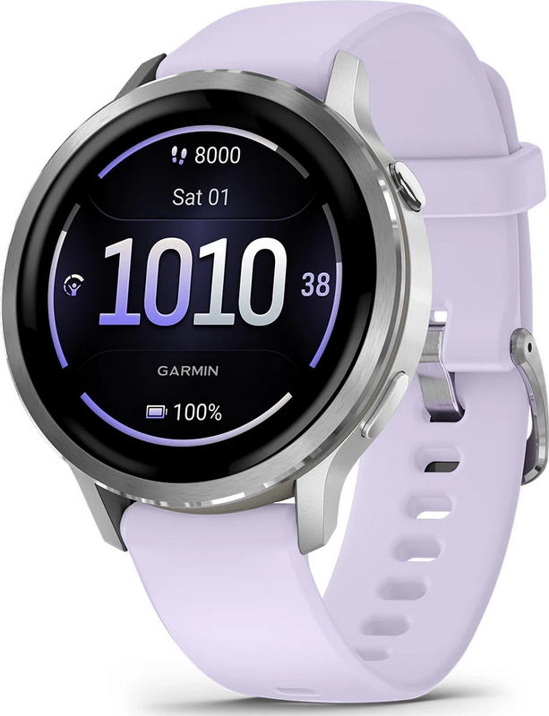 Смарт-часы Garmin Venu 4 41 mm Silver with Periwinkle Silicone Band (010-03013-01) (UA)