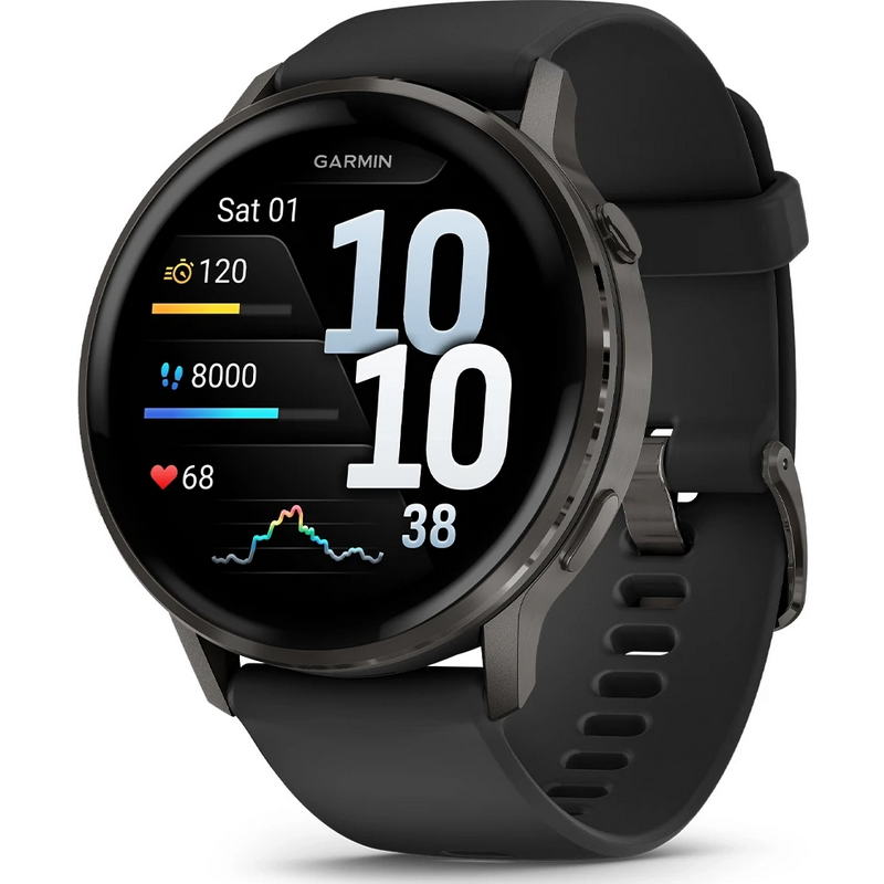 Смарт-годинник Garmin Venu 4 45 mm Slate with Black Silicone Band (010-03014-00/40) (UA)