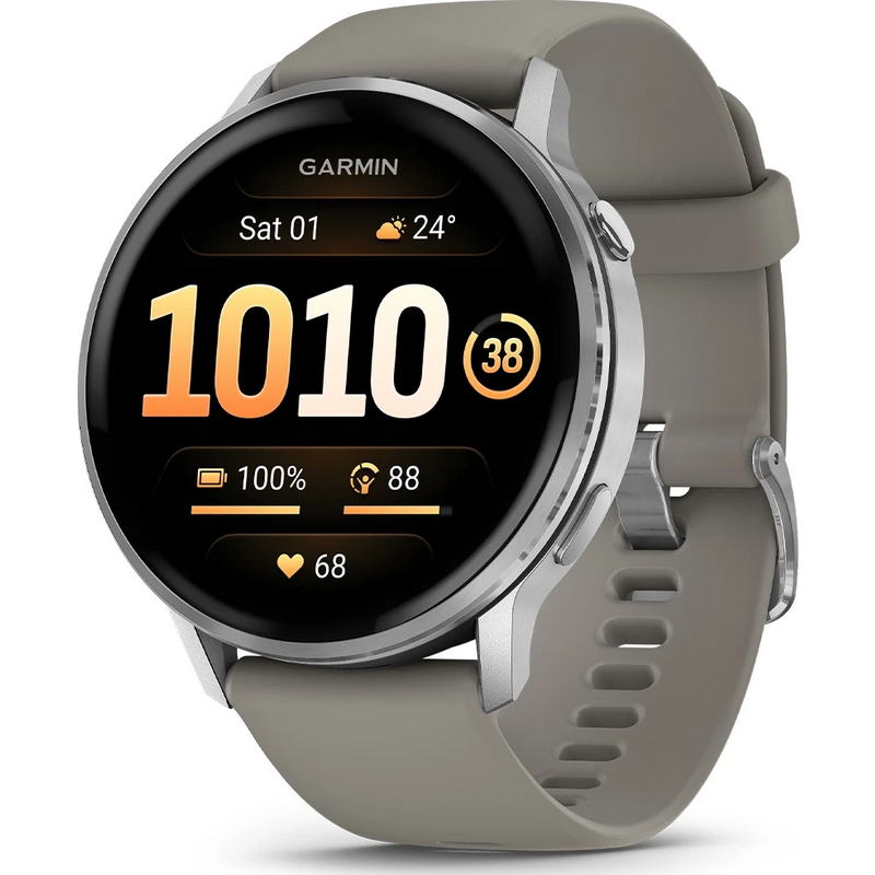 Смарт-часы Garmin Venu 4 45 mm Silver with Silver Gray Silicone Band (010-03014-01)
