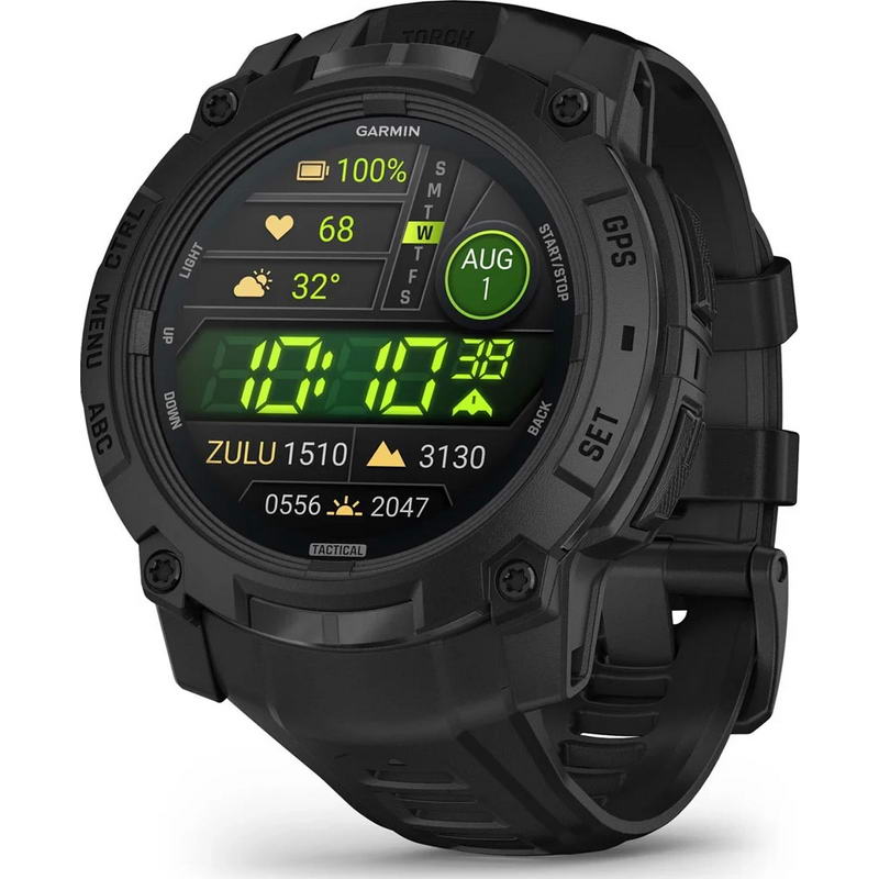 Смарт-часы Garmin Instinct 3 50mm AMOLED Tactical Edition Black with Black Band (010-03020-50/90)