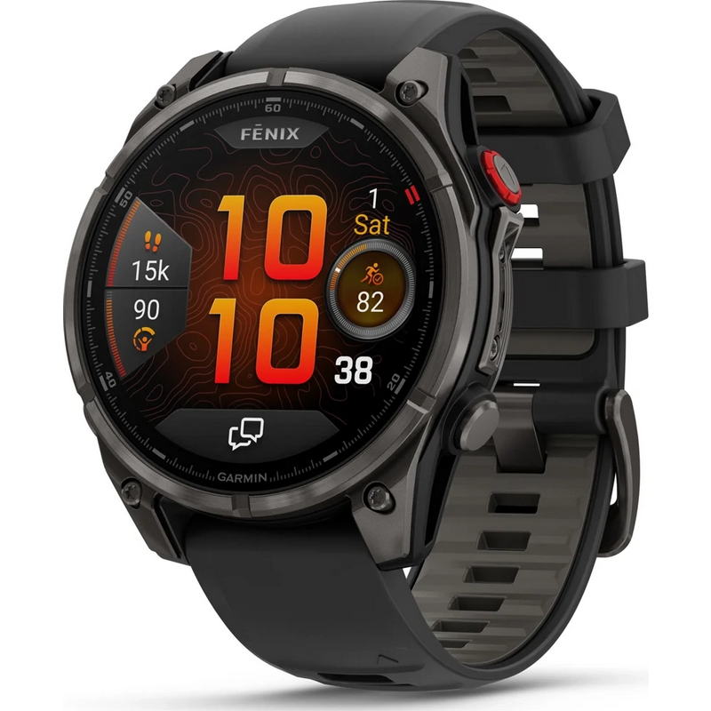 Смарт-годинник Garmin fenix 8 Pro 47mm AMOLED Sapphire Carbon grey DLC Tit. w. Black/grey S. Band (010-03198-00/01)