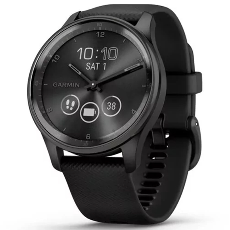 Garmin Vivomove Trend Slate S. Steel Bezel with Black Case and S. Band (010-02665-00)