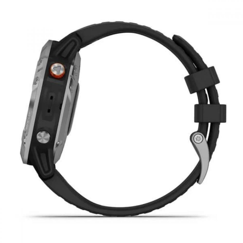 Смарт-годинник Garmin Fenix 6 Solar Silver with black band (010-02410-00) - фото 3