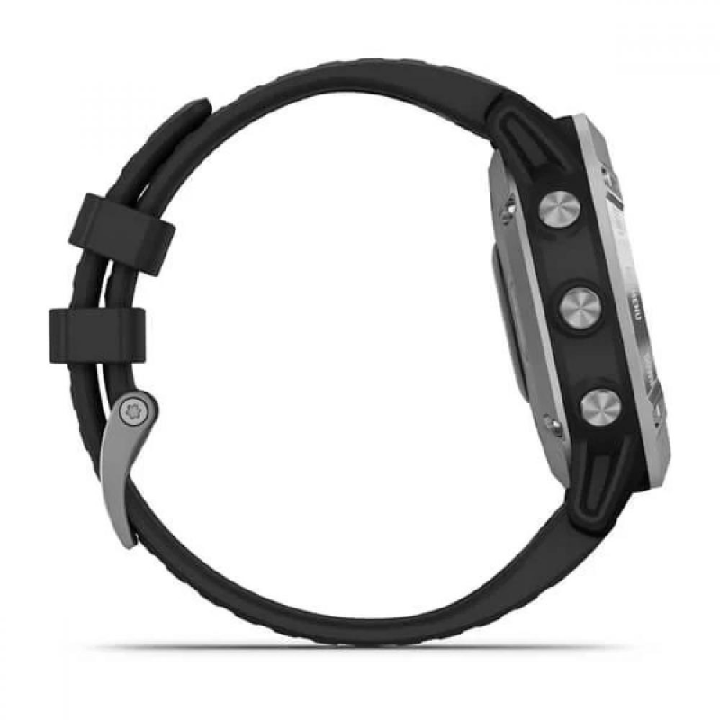 Смарт-годинник Garmin Fenix 6 Solar Silver with black band (010-02410-00) - фото 5