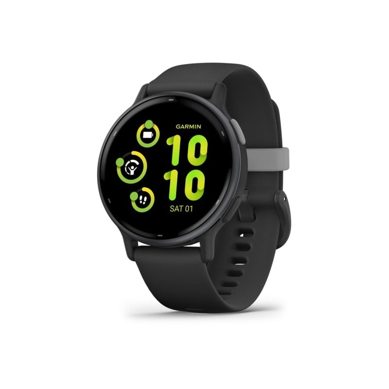 Смарт-годинник Garmin vivoactive 5 Slate Aluminum Bezel with Black Case and Silicone Band (010-02862-10/50)