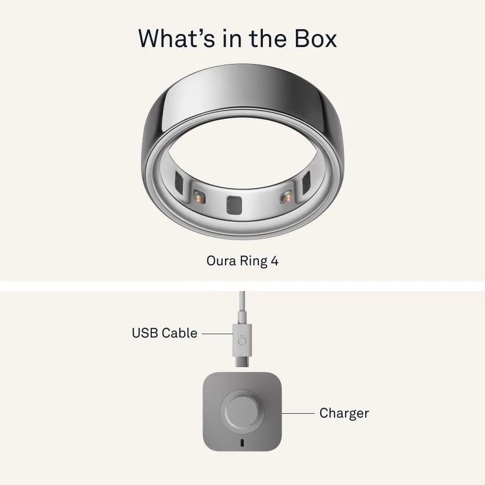 Смарт-кільце Oura Ring 4 Silver Size 12 (JZ90-54217-12) - фото 1 Смарт-кільце Oura Ring 4 Silver Size 12 (JZ90-54217-12) - фото 1