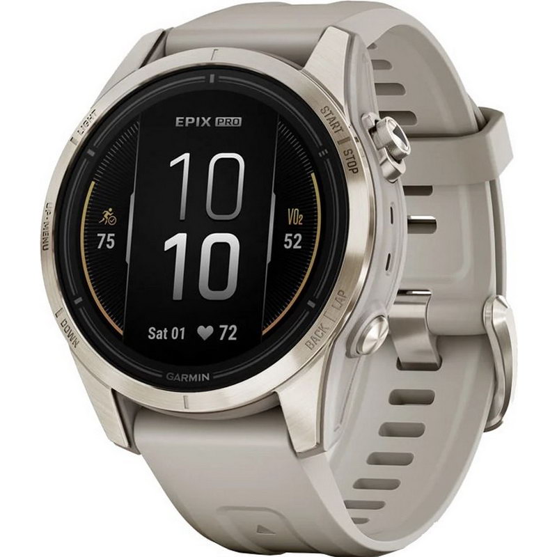 Смарт-часы Garmin Epix Pro (Gen 2) Sapphire Edition 42mm Soft Gold with Light Sand Band (010-02802-10/11)