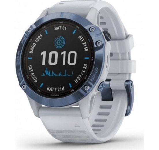 Смарт-часы Garmin Fenix 6 Pro Solar Edition Mineral Blue with Whitestone Band (010-02410-19/18)
