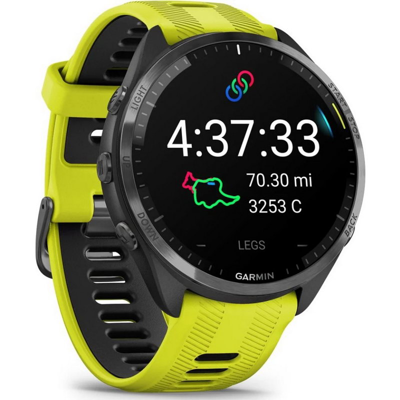 Смарт-часы Garmin Forerunner 965 Carbon Gray Titanium Bezel w. Black Case and Amp Yell/Black S. Band (010-02809-02/12) - фото 1