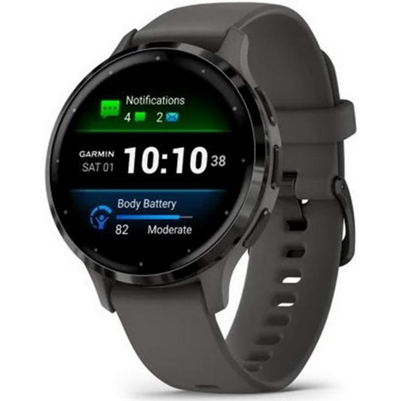 Смарт-годинник Garmin Venu 3s Silver Stainless Steel Bezel with Pebble Gray Case and Silicone Band (010-02785-50) (UA)