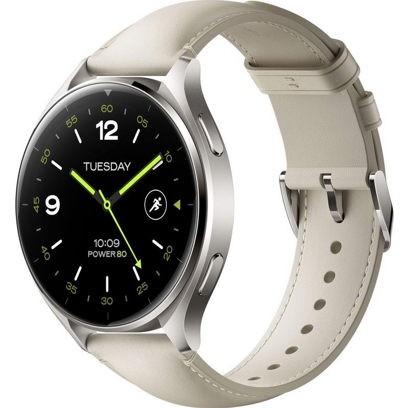 Смарт-годинник Xiaomi Watch 2 Titan Gray Case with White Leather Strap (BHR9306GL) (UA)
