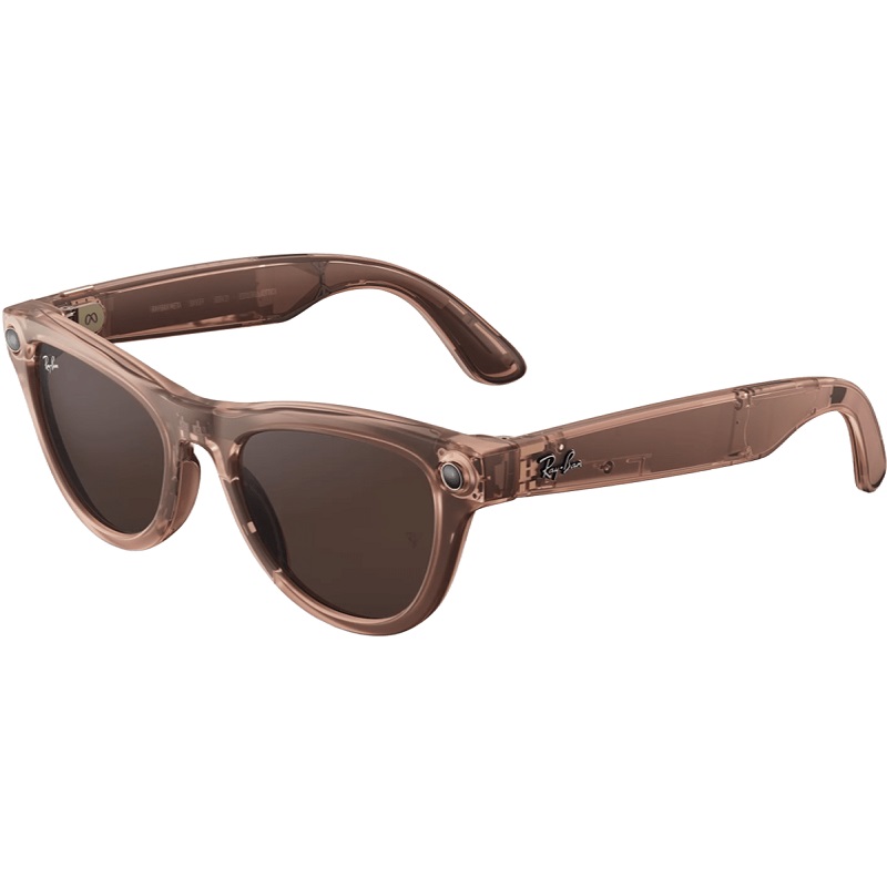 Смарт-очки Ray-Ban Meta Skyler Gen2 Standard Shiny Transp.Peach Frame/Clear to Brown Transit.Lenses (RW4014 6778M4 52-20)