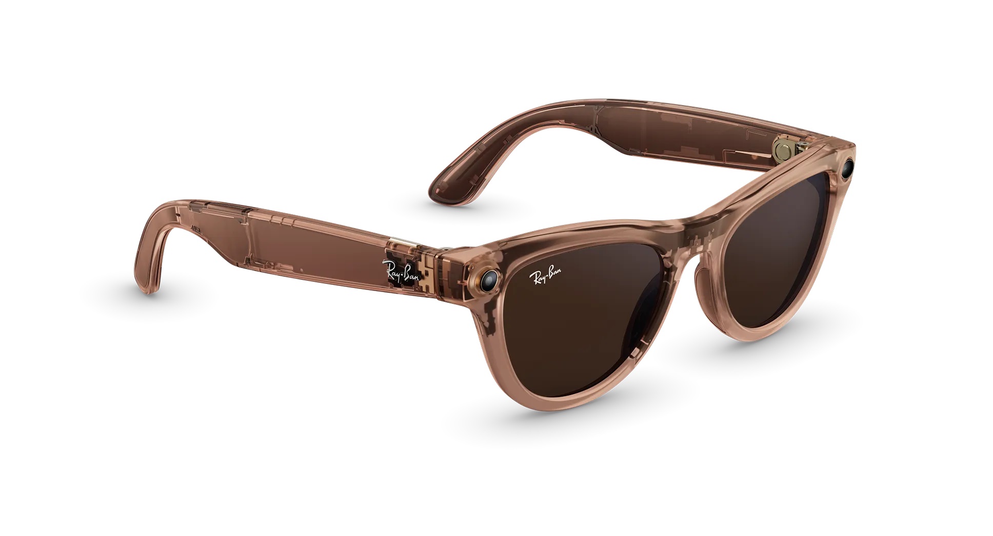Смарт-очки Ray-Ban Meta Skyler Gen2 Standard Shiny Transp.Peach Frame/Clear to Brown Transit.Lenses (RW4014 6778M4 52-20) - фото 1