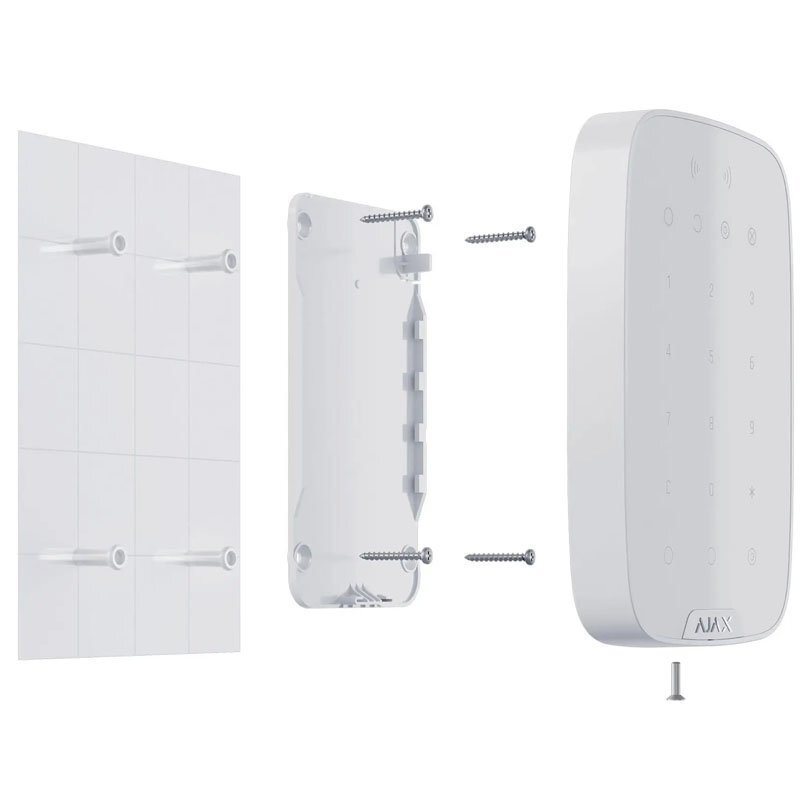 Бездротова клавіатура з сенсорними кнопками Ajax KeyPad Plus S Jeweller White (70224.83.WH1) - фото 1