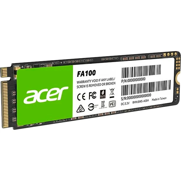 SSD накопитель Acer M.2 2280 FA100 (BL.9BWWA.118) - фото 1 SSD накопитель Acer M.2 2280 FA100 (BL.9BWWA.118) - фото 1