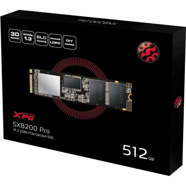 SSD накопитель ADATA M.2 2280 512GB (ASX8200PNP-512GT-C) - фото 2 SSD накопитель ADATA M.2 2280 512GB (ASX8200PNP-512GT-C) - фото 2